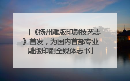 《扬州雕版印刷技艺志》首发，为国内首部专业雕版印刷全媒体志书