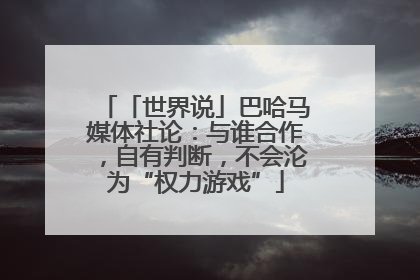「世界说」巴哈马媒体社论：与谁合作，自有判断，不会沦为“权力游戏”