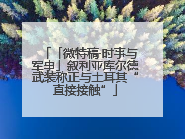 「微特稿·时事与军事」叙利亚库尔德武装称正与土耳其“直接接触”