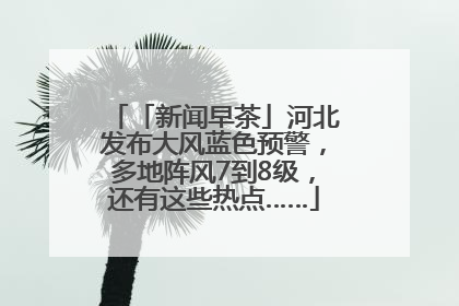 「新闻早茶」河北发布大风蓝色预警，多地阵风7到8级，还有这些热点……