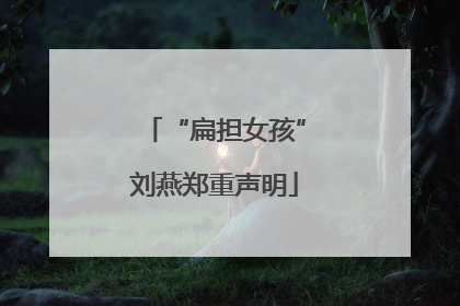 “扁担女孩”刘燕郑重声明