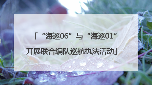 “海巡06”与“海巡01”开展联合编队巡航执法活动