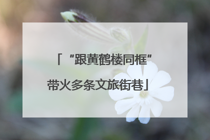 “跟黄鹤楼同框”带火多条文旅街巷