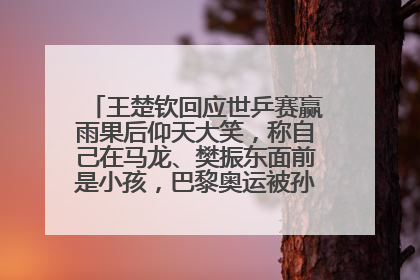 王楚钦回应世乒赛赢雨果后仰天大笑，称自己在马龙、樊振东面前是小孩，巴黎奥运被孙颖莎带着打