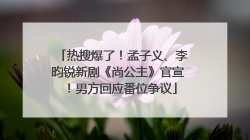 热搜爆了！孟子义、李昀锐新剧《尚公主》官宣！男方回应番位争议