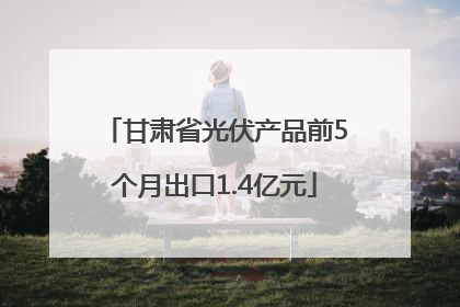 甘肃省光伏产品前5个月出口1.4亿元