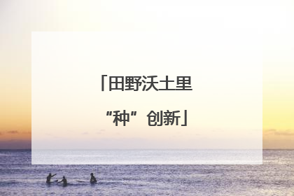 田野沃土里“种”创新