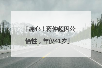 痛心！蒋仲超因公牺牲，年仅41岁