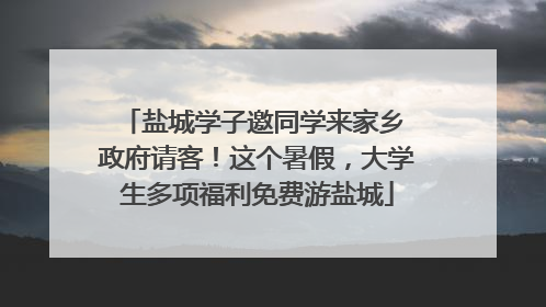盐城学子邀同学来家乡 政府请客！这个暑假，大学生多项福利免费游盐城