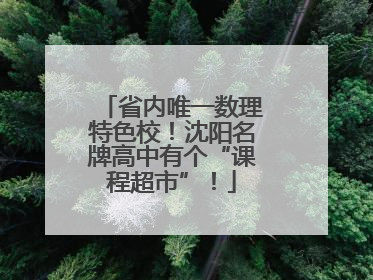 省内唯一数理特色校！沈阳名牌高中有个“课程超市”！