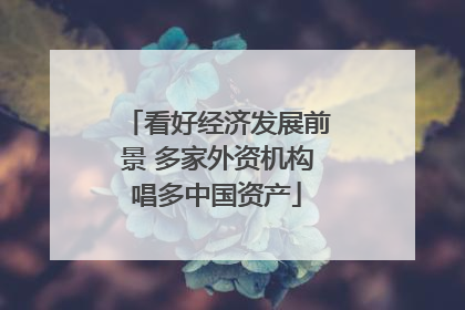 看好经济发展前景 多家外资机构唱多中国资产