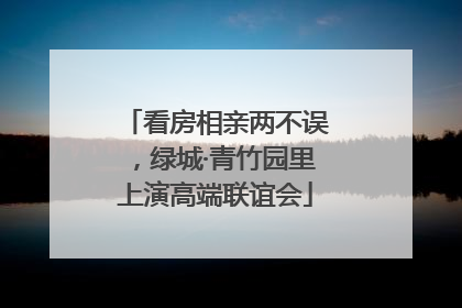 看房相亲两不误，绿城·青竹园里上演高端联谊会