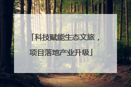 科技赋能生态文旅，项目落地产业升级