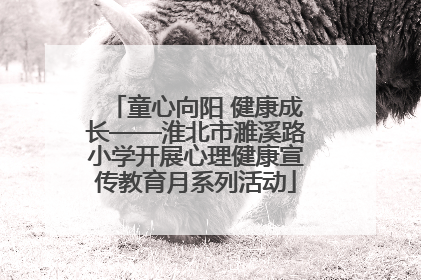 童心向阳 健康成长——淮北市濉溪路小学开展心理健康宣传教育月系列活动