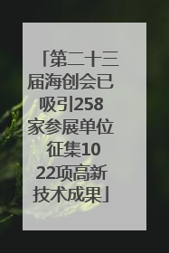 第二十三届海创会已吸引258家参展单位 征集1022项高新技术成果