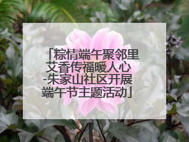 粽情端午聚邻里 艾香传福暖人心-朱家山社区开展端午节主题活动