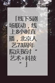 线下5剧场联动，线上8小时直播，北京人艺73周年院庆探讨“艺术+科技”