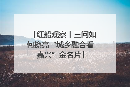 红船观察丨三问如何擦亮“城乡融合看嘉兴”金名片