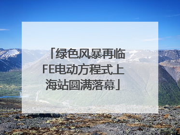 绿色风暴再临 FE电动方程式上海站圆满落幕