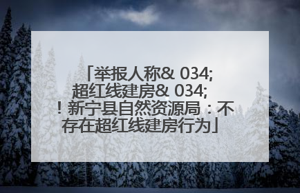 举报人称& 034;超红线建房& 034;！新宁县自然资源局：不存在超红线建房行为