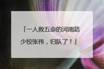 一人救五命的河南籍少校张伟，归队了！