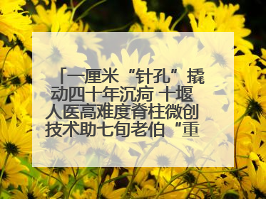 一厘米“针孔”撬动四十年沉疴 十堰人医高难度脊柱微创技术助七旬老伯“重启”人生