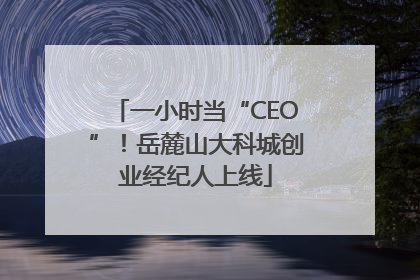 一小时当“CEO”！岳麓山大科城创业经纪人上线