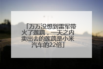 万万没想到雷军带火了莲藕，一天之内卖出去的莲藕是小米汽车的22倍