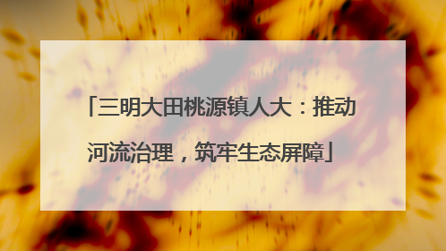 三明大田桃源镇人大：推动河流治理，筑牢生态屏障