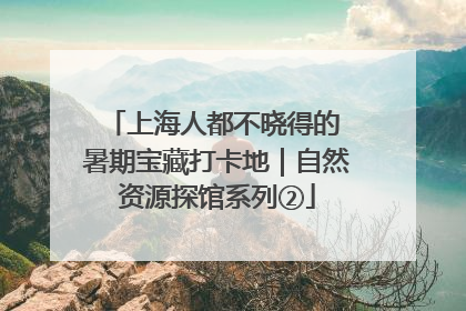 上海人都不晓得的 暑期宝藏打卡地｜自然资源探馆系列②