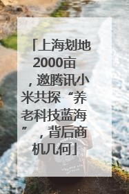 上海划地2000亩，邀腾讯小米共探“养老科技蓝海”，背后商机几何