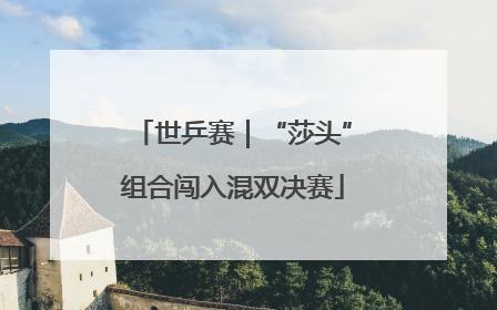 世乒赛｜“莎头”组合闯入混双决赛