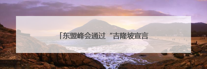 东盟峰会通过“吉隆坡宣言” 聚焦加强区域一体化
