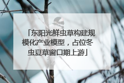 东阳光鲜虫草构建规模化产业模型，占位冬虫夏草窗口期上游
