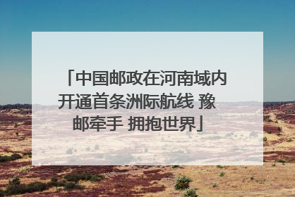 中国邮政在河南域内开通首条洲际航线 豫邮牵手 拥抱世界