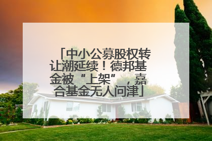 中小公募股权转让潮延续！德邦基金被“上架”，嘉合基金无人问津