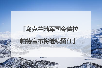 乌克兰陆军司令德拉帕特宣布将继续留任