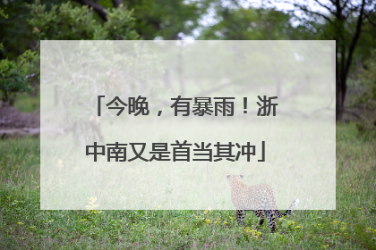 今晚，有暴雨！浙中南又是首当其冲