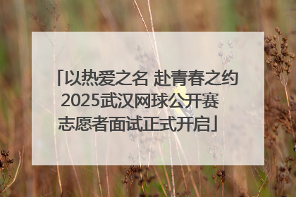 以热爱之名 赴青春之约 2025武汉网球公开赛志愿者面试正式开启