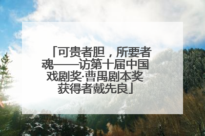 可贵者胆，所要者魂——访第十届中国戏剧奖·曹禺剧本奖获得者戴先良