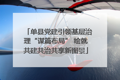 单县党建引领基层治理“谋篇布局” 绘就共建共治共享新图景