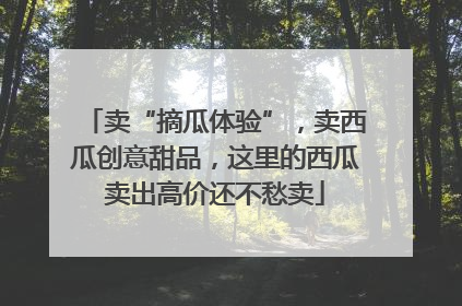 卖“摘瓜体验”，卖西瓜创意甜品，这里的西瓜卖出高价还不愁卖