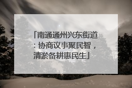南通通州兴东街道：协商议事聚民智，清淤备耕惠民生