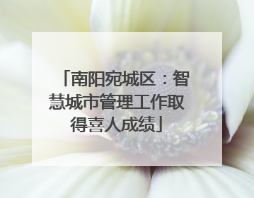 南阳宛城区：智慧城市管理工作取得喜人成绩