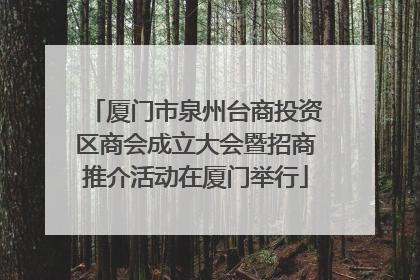 厦门市泉州台商投资区商会成立大会暨招商推介活动在厦门举行