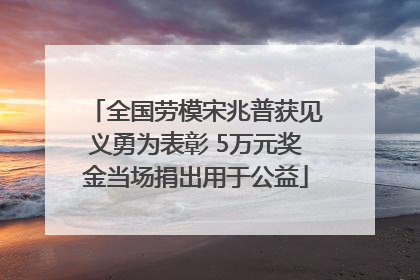 全国劳模宋兆普获见义勇为表彰 5万元奖金当场捐出用于公益
