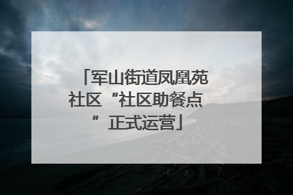 军山街道凤凰苑社区“社区助餐点”正式运营