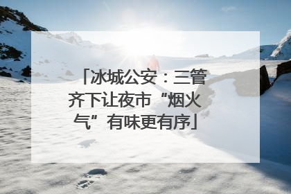 冰城公安：三管齐下让夜市“烟火气”有味更有序