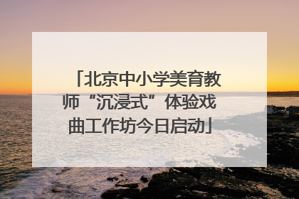 北京中小学美育教师“沉浸式”体验戏曲工作坊今日启动