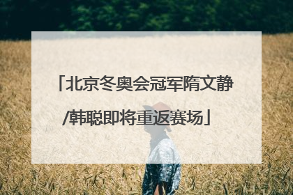 北京冬奥会冠军隋文静/韩聪即将重返赛场